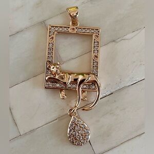 18k Rose Gold Plated Cat Pendant NWOT